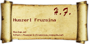 Huszerl Fruzsina névjegykártya